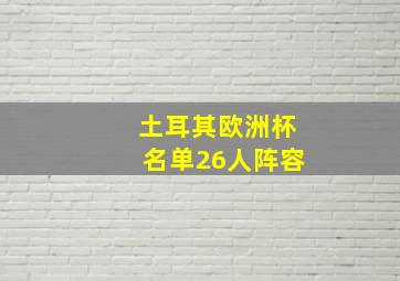 土耳其欧洲杯名单26人阵容