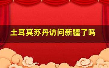 土耳其苏丹访问新疆了吗