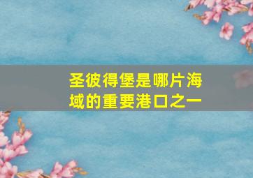 圣彼得堡是哪片海域的重要港口之一