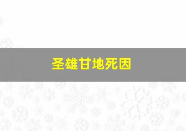 圣雄甘地死因