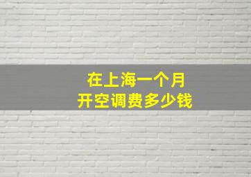 在上海一个月开空调费多少钱