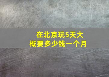 在北京玩5天大概要多少钱一个月