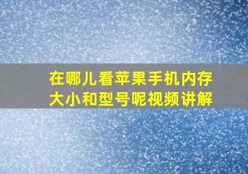 在哪儿看苹果手机内存大小和型号呢视频讲解