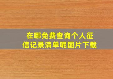 在哪免费查询个人征信记录清单呢图片下载