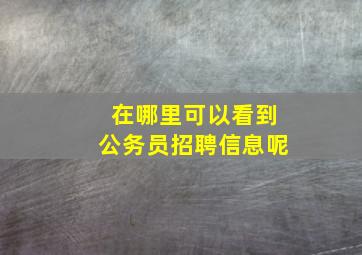 在哪里可以看到公务员招聘信息呢