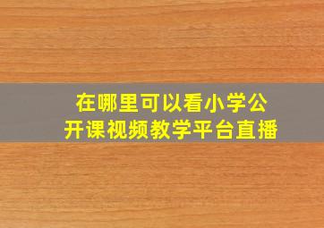 在哪里可以看小学公开课视频教学平台直播