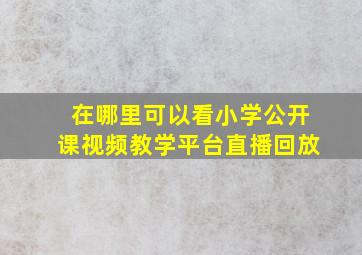 在哪里可以看小学公开课视频教学平台直播回放