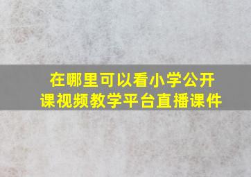 在哪里可以看小学公开课视频教学平台直播课件