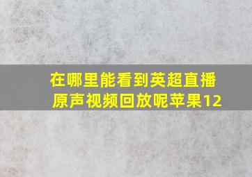 在哪里能看到英超直播原声视频回放呢苹果12