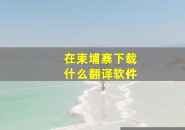 在柬埔寨下载什么翻译软件