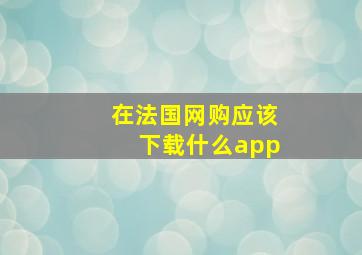 在法国网购应该下载什么app