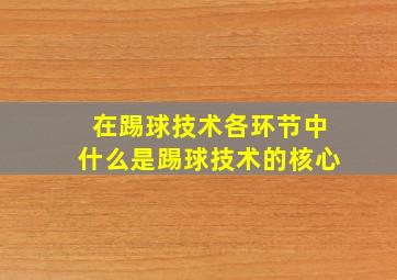 在踢球技术各环节中什么是踢球技术的核心