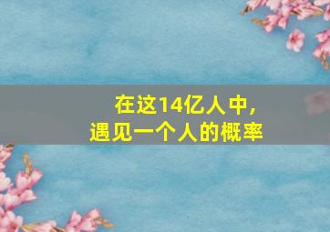 在这14亿人中,遇见一个人的概率