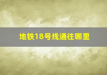 地铁18号线通往哪里