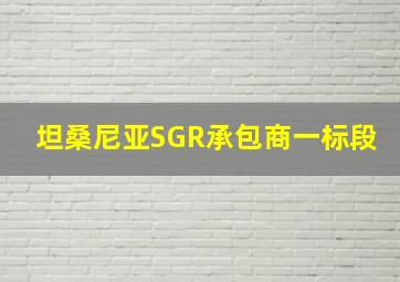 坦桑尼亚SGR承包商一标段