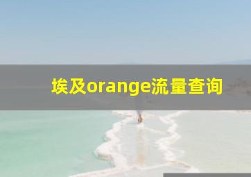 埃及orange流量查询