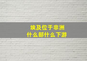 埃及位于非洲什么部什么下游