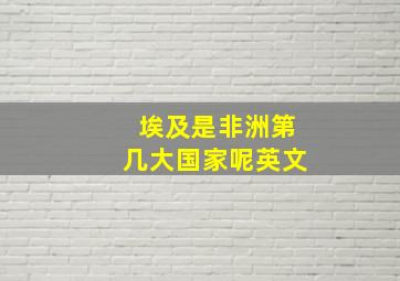 埃及是非洲第几大国家呢英文