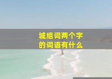 城组词两个字的词语有什么