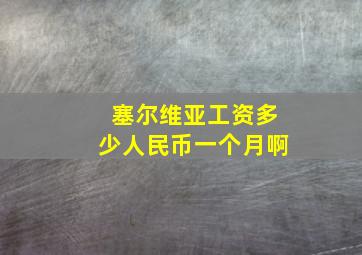 塞尔维亚工资多少人民币一个月啊