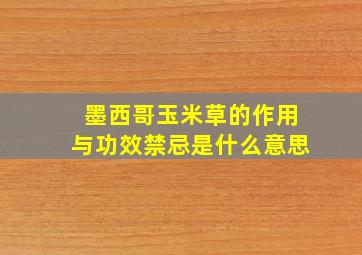 墨西哥玉米草的作用与功效禁忌是什么意思