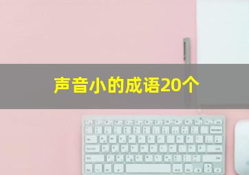 声音小的成语20个