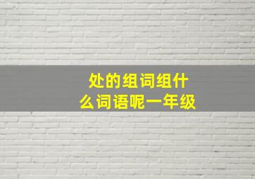 处的组词组什么词语呢一年级