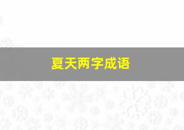 夏天两字成语