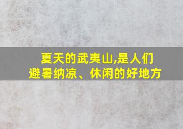 夏天的武夷山,是人们避暑纳凉、休闲的好地方