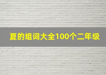 夏的组词大全100个二年级