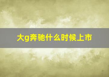 大g奔驰什么时候上市