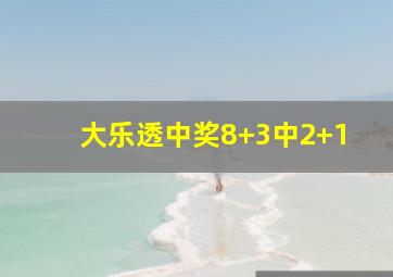 大乐透中奖8+3中2+1