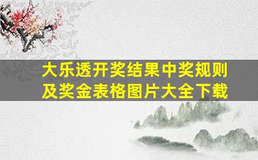 大乐透开奖结果中奖规则及奖金表格图片大全下载