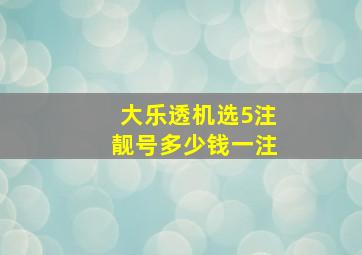 大乐透机选5注靓号多少钱一注