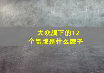 大众旗下的12个品牌是什么牌子