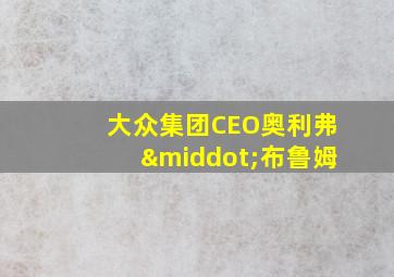 大众集团CEO奥利弗·布鲁姆