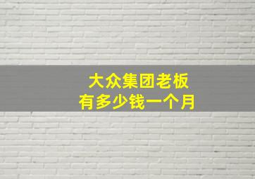 大众集团老板有多少钱一个月