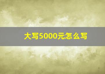 大写5000元怎么写