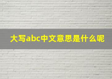 大写abc中文意思是什么呢