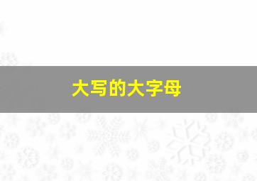 大写的大字母