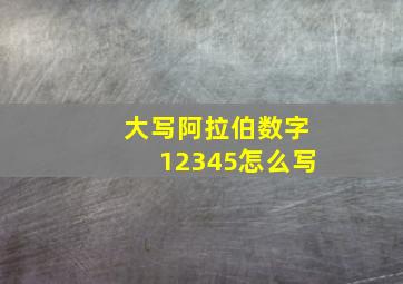 大写阿拉伯数字12345怎么写