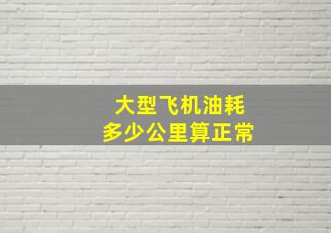 大型飞机油耗多少公里算正常