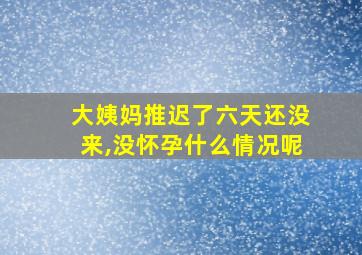 大姨妈推迟了六天还没来,没怀孕什么情况呢