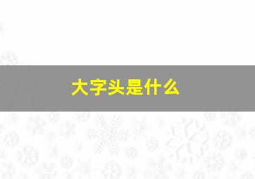 大字头是什么