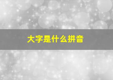 大字是什么拼音