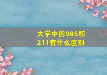 大学中的985和211有什么区别