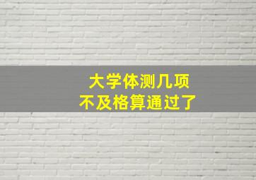 大学体测几项不及格算通过了