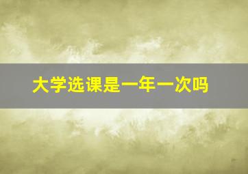 大学选课是一年一次吗