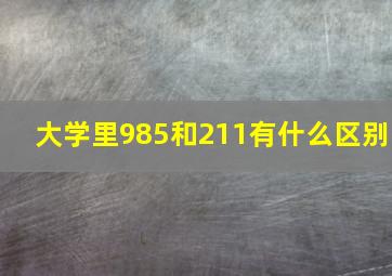 大学里985和211有什么区别