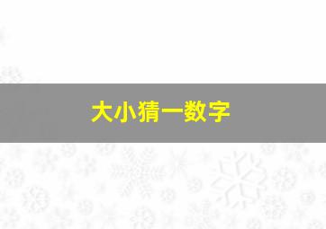 大小猜一数字